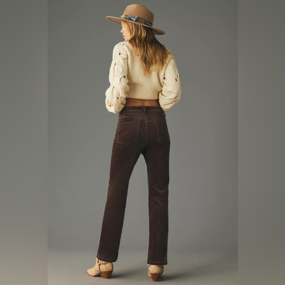 Anthropologie Pilcro 26 bootcut high rise Corduroy Pants Jeans Rusty Rose - Picture 5 of 14
